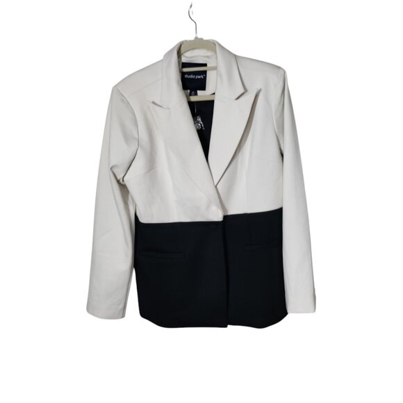 Studio Park x Shawn Killinger Galentines Ponte Blazer Black/White Size Medium - Picture 1 of 13